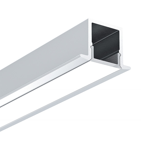 Recessed Aluminum LED Channel and PC Diffuser for Cabinet - LEDLUZ